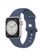 For Apple Watch 10 46mm / Ultra 2 / Ultra 49mm / 9 8 7 45mm / SE (2023) SE (2022) SE 6 5 4 44mm / 3 2 1 42mm Strap Breathable Silicone Watch Band - Midnight Blue