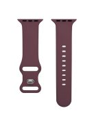 For Apple Watch 10 46mm / Ultra 2 / Ultra 49mm / 9 8 7 45mm / SE (2023) SE (2022) SE 6 5 4 44mm / 3 2 1 42mm Strap Breathable Silicone Watch Band - Wine Red