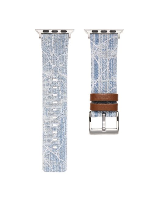 For Apple Watch 10 46mm / Ultra 2 / Ultra 49mm / 9 8 7 45mm / SE (2023) SE (2022) SE 6 5 4 44mm / 3 2 1 42mm Strap Denim Fabric Watch Band - Baby Blue