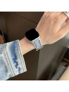 For Apple Watch 10 46mm / Ultra 2 / Ultra 49mm / 9 8 7 45mm / SE (2023) SE (2022) SE 6 5 4 44mm / 3 2 1 42mm Strap Denim Fabric Watch Band - Retro Blue