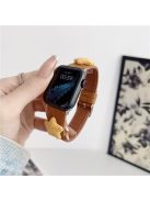 For Apple Watch 10 46mm / Ultra 2 / Ultra 49mm / 9 8 7 45mm / SE (2023) SE (2022) SE 6 5 4 44mm / 3 2 1 42mm Strap Genuine Cow Leather Band - Brown