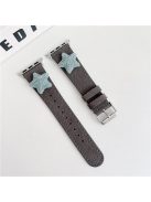 For Apple Watch 10 46mm / Ultra 2 / Ultra 49mm / 9 8 7 45mm / SE (2023) SE (2022) SE 6 5 4 44mm / 3 2 1 42mm Strap Genuine Cow Leather Band - Grey