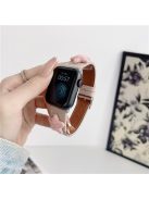 For Apple Watch 10 46mm / Ultra 2 / Ultra 49mm / 9 8 7 45mm / SE (2023) SE (2022) SE 6 5 4 44mm / 3 2 1 42mm Strap Genuine Cow Leather Band - Khaki