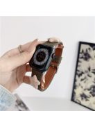 For Apple Watch 10 46mm / Ultra 2 / Ultra 49mm / 9 8 7 45mm / SE (2023) SE (2022) SE 6 5 4 44mm / 3 2 1 42mm Strap Genuine Cow Leather Band - Tan