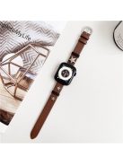 For Apple Watch 10 46mm / Ultra 2 / Ultra 49mm / 9 8 7 45mm / SE (2023) SE (2022) SE 6 5 4 44mm / 3 2 1 42mm Strap Genuine Cow Leather Watchband - Brown