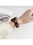 For Apple Watch 10 46mm / Ultra 2 / Ultra 49mm / 9 8 7 45mm / SE (2023) SE (2022) SE 6 5 4 44mm / 3 2 1 42mm Strap Genuine Cow Leather Watchband - Brown