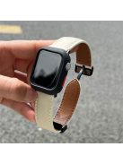 For Apple Watch 10 46mm / Ultra 2 / Ultra 49mm / 9 8 7 45mm / SE (2023) SE (2022) SE 6 5 4 44mm / 3 2 1 42mm Strap Magnetic Buckle PU Watch Band - Beige