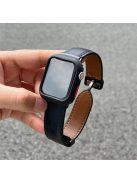 For Apple Watch 10 46mm / Ultra 2 / Ultra 49mm / 9 8 7 45mm / SE (2023) SE (2022) SE 6 5 4 44mm / 3 2 1 42mm Strap Magnetic Buckle PU Watch Band - Midnight Blue