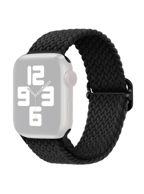 For Apple Watch 10 46mm / Ultra 2 / Ultra 49mm / 9 8 7 45mm / SE (2023) SE (2022) SE 6 5 4 44mm / 3 2 1 42mm Strap Nylon Braided Watch Band - Black