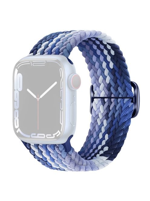 For Apple Watch 10 46mm / Ultra 2 / Ultra 49mm / 9 8 7 45mm / SE (2023) SE (2022) SE 6 5 4 44mm / 3 2 1 42mm Strap Nylon Braided Watch Band - Blueberry