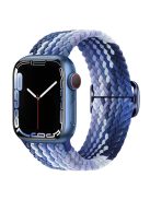 For Apple Watch 10 46mm / Ultra 2 / Ultra 49mm / 9 8 7 45mm / SE (2023) SE (2022) SE 6 5 4 44mm / 3 2 1 42mm Strap Nylon Braided Watch Band - Blueberry