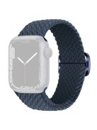 For Apple Watch 10 46mm / Ultra 2 / Ultra 49mm / 9 8 7 45mm / SE (2023) SE (2022) SE 6 5 4 44mm / 3 2 1 42mm Strap Nylon Braided Watch Band - Dark Blue