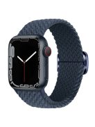 For Apple Watch 10 46mm / Ultra 2 / Ultra 49mm / 9 8 7 45mm / SE (2023) SE (2022) SE 6 5 4 44mm / 3 2 1 42mm Strap Nylon Braided Watch Band - Dark Blue