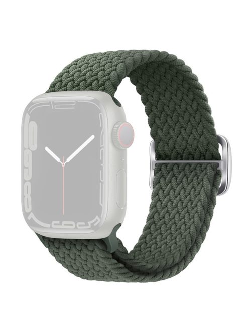 For Apple Watch 10 46mm / Ultra 2 / Ultra 49mm / 9 8 7 45mm / SE (2023) SE (2022) SE 6 5 4 44mm / 3 2 1 42mm Strap Nylon Braided Watch Band - Dark Olive Green