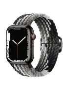 For Apple Watch 10 46mm / Ultra 2 / Ultra 49mm / 9 8 7 45mm / SE (2023) SE (2022) SE 6 5 4 44mm / 3 2 1 42mm Strap Nylon Braided Watch Band - Gradient Black