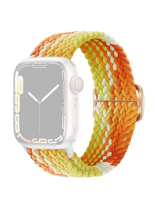 For Apple Watch 10 46mm / Ultra 2 / Ultra 49mm / 9 8 7 45mm / SE (2023) SE (2022) SE 6 5 4 44mm / 3 2 1 42mm Strap Nylon Braided Watch Band - Orange