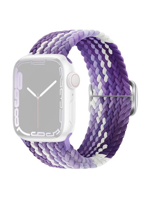 For Apple Watch 10 46mm / Ultra 2 / Ultra 49mm / 9 8 7 45mm / SE (2023) SE (2022) SE 6 5 4 44mm / 3 2 1 42mm Strap Nylon Braided Watch Band - Purple