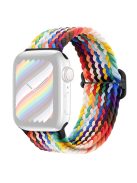 For Apple Watch 10 46mm / Ultra 2 / Ultra 49mm / 9 8 7 45mm / SE (2023) SE (2022) SE 6 5 4 44mm / 3 2 1 42mm Strap Nylon Braided Watch Band - Rainbow