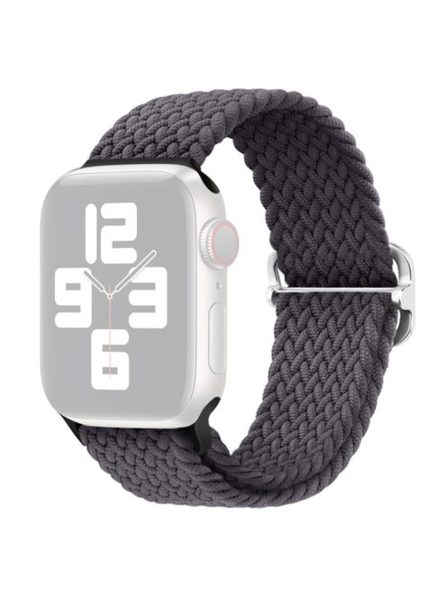 For Apple Watch 10 46mm / Ultra 2 / Ultra 49mm / 9 8 7 45mm / SE (2023) SE (2022) SE 6 5 4 44mm / 3 2 1 42mm Strap Nylon Braided Watch Band - Space Grey