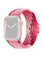 For Apple Watch 10 46mm / Ultra 2 / Ultra 49mm / 9 8 7 45mm / SE (2023) SE (2022) SE 6 5 4 44mm / 3 2 1 42mm Strap Nylon Braided Watch Band - Strawberry Red