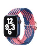 For Apple Watch 10 46mm / Ultra 2 / Ultra 49mm / 9 8 7 45mm / SE (2023) SE (2022) SE 6 5 4 44mm / 3 2 1 42mm Strap Nylon Braided Watch Band - Z-Shape Blue+Pink