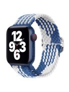 For Apple Watch 10 46mm / Ultra 2 / Ultra 49mm / 9 8 7 45mm / SE (2023) SE (2022) SE 6 5 4 44mm / 3 2 1 42mm Strap Nylon Braided Watch Band - Z-Shape Blue+White