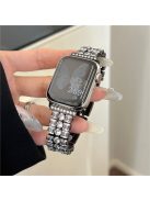 For Apple Watch 10 46mm / Ultra 2 / Ultra 49mm / 9 8 7 45mm / SE (2023) SE (2022) SE 6 5 4 44mm / 3 2 1 42mm Strap Rhinestone Metal Watchband - Black