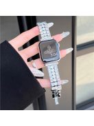 For Apple Watch 10 46mm / Ultra 2 / Ultra 49mm / 9 8 7 45mm / SE (2023) SE (2022) SE 6 5 4 44mm / 3 2 1 42mm Strap Rhinestone Metal Watchband - Silver