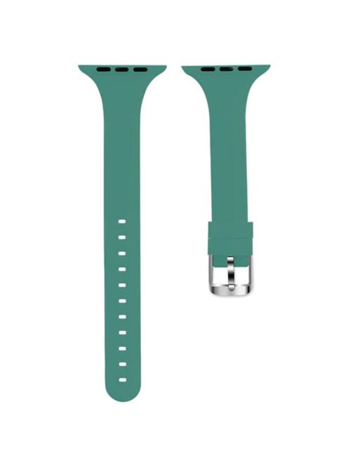 For Apple Watch 10 46mm / Ultra 2 / Ultra 49mm / 9 8 7 45mm / SE (2023) SE (2022) SE 6 5 4 44mm / 3 2 1 42mm Strap Silicone Sport Watch Band - Dark Green