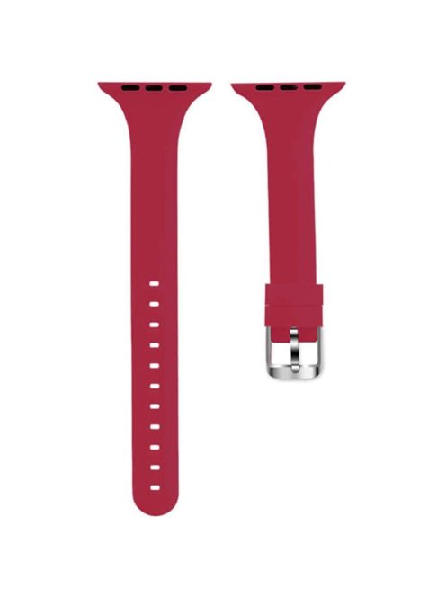 For Apple Watch 10 46mm / Ultra 2 / Ultra 49mm / 9 8 7 45mm / SE (2023) SE (2022) SE 6 5 4 44mm / 3 2 1 42mm Strap Silicone Sport Watch Band - Red