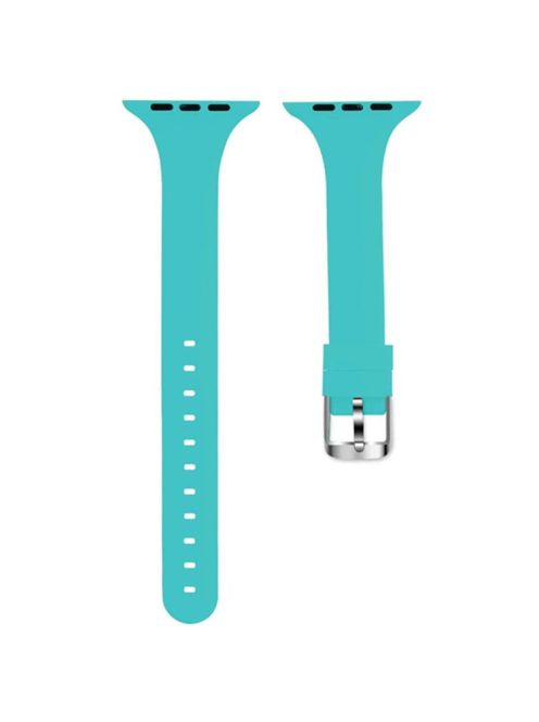 For Apple Watch 10 46mm / Ultra 2 / Ultra 49mm / 9 8 7 45mm / SE (2023) SE (2022) SE 6 5 4 44mm / 3 2 1 42mm Strap Silicone Sport Watch Band - Teal Green