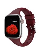 For Apple Watch 10 46mm / Ultra 2 / Ultra 49mm / 9 8 7 45mm / SE (2023) SE (2022) SE 6 5 4 44mm / 3 2 1 42mm Strap Silicone Sport Watch Band - Wine Red