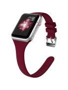 For Apple Watch 10 46mm / Ultra 2 / Ultra 49mm / 9 8 7 45mm / SE (2023) SE (2022) SE 6 5 4 44mm / 3 2 1 42mm Strap Silicone Sport Watch Band - Wine Red