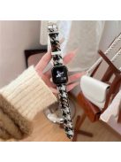 For Apple Watch 10 46mm / Ultra 2 / Ultra 49mm / 9 8 7 45mm / SE (2023) SE (2022) SE 6 5 4 44mm / 3 2 1 42mm Stylish Art Woolen Wristband Strap - Black+White