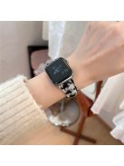 For Apple Watch 10 46mm / Ultra 2 / Ultra 49mm / 9 8 7 45mm / SE (2023) SE (2022) SE 6 5 4 44mm / 3 2 1 42mm Stylish Art Woolen Wristband Strap - Black+White