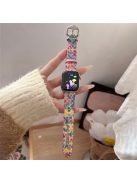 For Apple Watch 10 46mm / Ultra 2 / Ultra 49mm / 9 8 7 45mm / SE (2023) SE (2022) SE 6 5 4 44mm / 3 2 1 42mm Stylish Art Woolen Wristband Strap - Rainbow