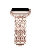 For Apple Watch 10 46mm / Ultra 2 / Ultra 49mm / 9 8 7 45mm / SE (2023) SE (2022) SE 6 5 4 44mm / 3 2 1 42mm Stylish Zinc Alloy Watch Strap - Rose Gold