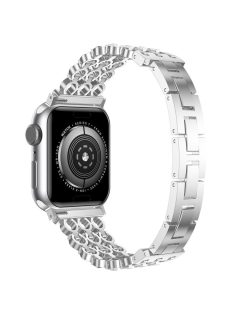   For Apple Watch 10 46mm / Ultra 2 / Ultra 49mm / 9 8 7 45mm / SE (2023) SE (2022) SE 6 5 4 44mm / 3 2 1 42mm Stylish Zinc Alloy Watch Strap - Silver