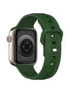 For Apple Watch 10 46mm / Ultra 2 / Ultra 49mm / 9 8 7 45mm / SE (2023) SE (2022) SE 6 5 4 44mm / 3 2 1 42mm Texture Silicone Watch Band - Army Green