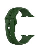 For Apple Watch 10 46mm / Ultra 2 / Ultra 49mm / 9 8 7 45mm / SE (2023) SE (2022) SE 6 5 4 44mm / 3 2 1 42mm Texture Silicone Watch Band - Army Green