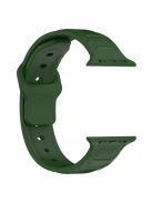 For Apple Watch 10 46mm / Ultra 2 / Ultra 49mm / 9 8 7 45mm / SE (2023) SE (2022) SE 6 5 4 44mm / 3 2 1 42mm Texture Silicone Watch Band - Army Green