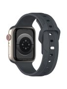 For Apple Watch 10 46mm / Ultra 2 / Ultra 49mm / 9 8 7 45mm / SE (2023) SE (2022) SE 6 5 4 44mm / 3 2 1 42mm Texture Silicone Watch Band - Dark Grey