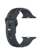 For Apple Watch 10 46mm / Ultra 2 / Ultra 49mm / 9 8 7 45mm / SE (2023) SE (2022) SE 6 5 4 44mm / 3 2 1 42mm Texture Silicone Watch Band - Dark Grey