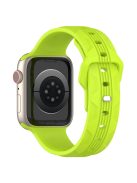 For Apple Watch 10 46mm / Ultra 2 / Ultra 49mm / 9 8 7 45mm / SE (2023) SE (2022) SE 6 5 4 44mm / 3 2 1 42mm Texture Silicone Watch Band - Lime