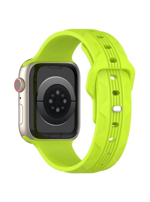 For Apple Watch 10 46mm / Ultra 2 / Ultra 49mm / 9 8 7 45mm / SE (2023) SE (2022) SE 6 5 4 44mm / 3 2 1 42mm Texture Silicone Watch Band - Lime