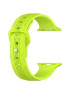 For Apple Watch 10 46mm / Ultra 2 / Ultra 49mm / 9 8 7 45mm / SE (2023) SE (2022) SE 6 5 4 44mm / 3 2 1 42mm Texture Silicone Watch Band - Lime