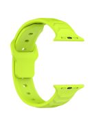 For Apple Watch 10 46mm / Ultra 2 / Ultra 49mm / 9 8 7 45mm / SE (2023) SE (2022) SE 6 5 4 44mm / 3 2 1 42mm Texture Silicone Watch Band - Lime