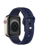 For Apple Watch 10 46mm / Ultra 2 / Ultra 49mm / 9 8 7 45mm / SE (2023) SE (2022) SE 6 5 4 44mm / 3 2 1 42mm Texture Silicone Watch Band - Midnight Blue