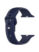 For Apple Watch 10 46mm / Ultra 2 / Ultra 49mm / 9 8 7 45mm / SE (2023) SE (2022) SE 6 5 4 44mm / 3 2 1 42mm Texture Silicone Watch Band - Midnight Blue