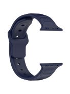 For Apple Watch 10 46mm / Ultra 2 / Ultra 49mm / 9 8 7 45mm / SE (2023) SE (2022) SE 6 5 4 44mm / 3 2 1 42mm Texture Silicone Watch Band - Midnight Blue